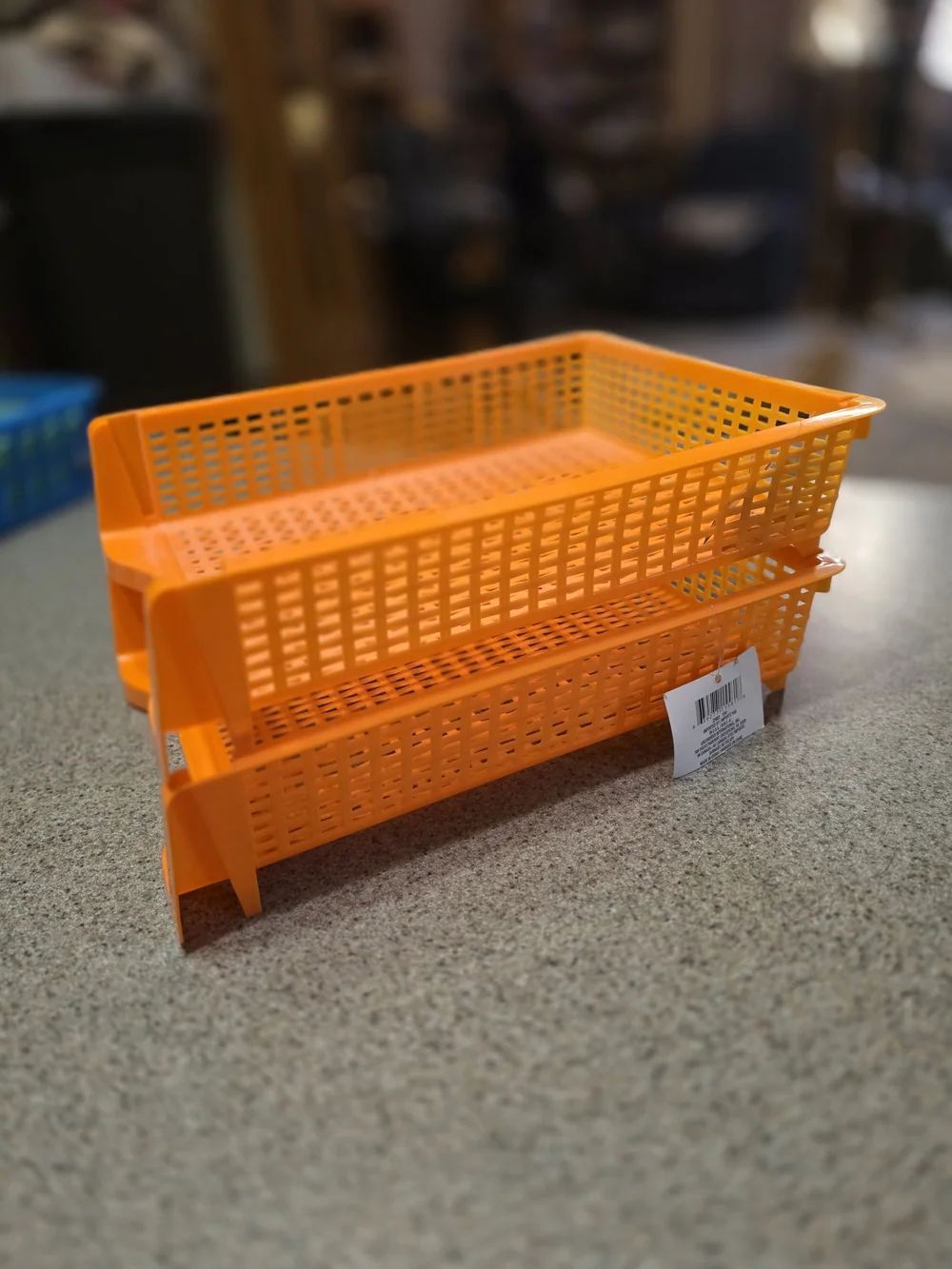 Essentials Orange Stackable Desk Trays - Set of 2